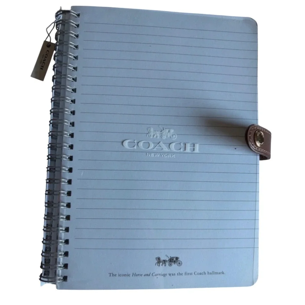 NWT! Coach‎ Signature Canvas Notebook Khaki Brown Monogram Journal Refillable